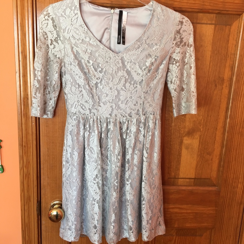 Kensie Silver Lace Dress Size xs